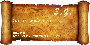 Samek György névjegykártya